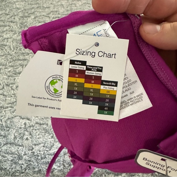 Time & Tru Women’s Fuchsia Colored Bikini Swim Top Size Large NWT - Picture 5 of 5